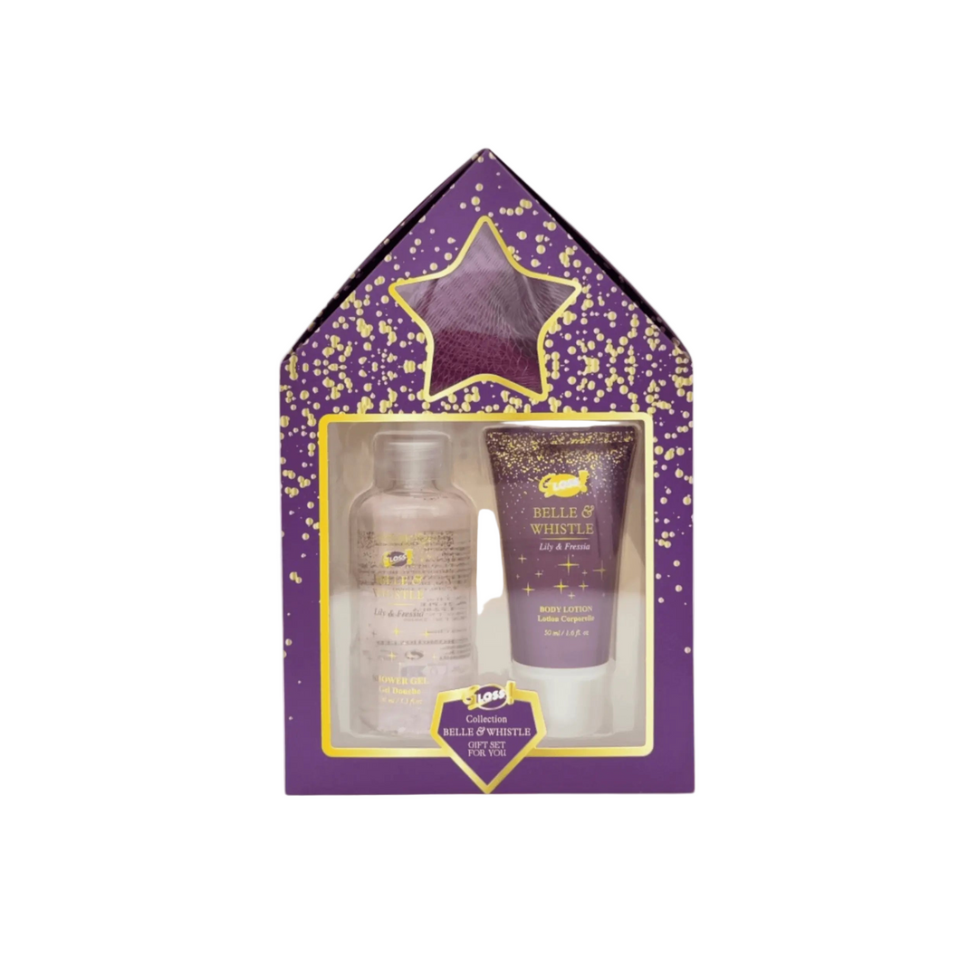 Coffret set de bain et douche 2 produits Belle & Whistle Gloss